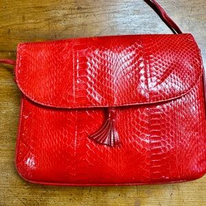 Red Snake Print Women's Crossbody Purse